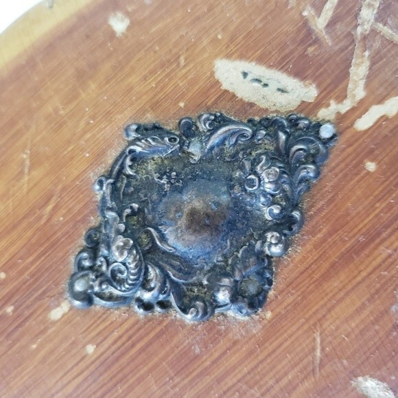 Vintage Wood Hand Mirror - Picture 2 of 6